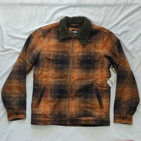 191. Billabong Barlow Sherpa Lined Jacket | Color: Java - Picture 3 of 8